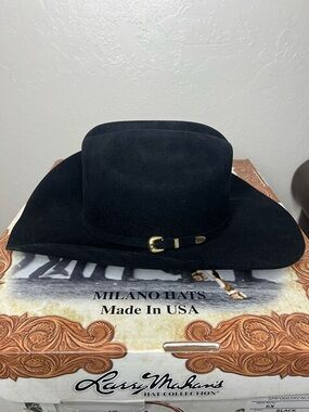 Milano Black Felt Cowboy Hat with Gold Accent
